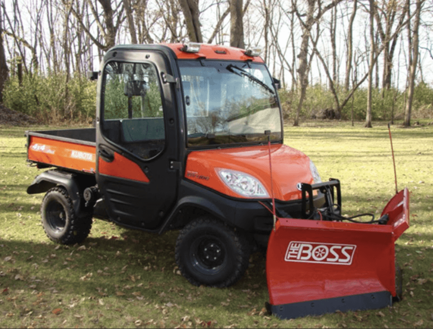 Kubota RTV with snow plow attachment