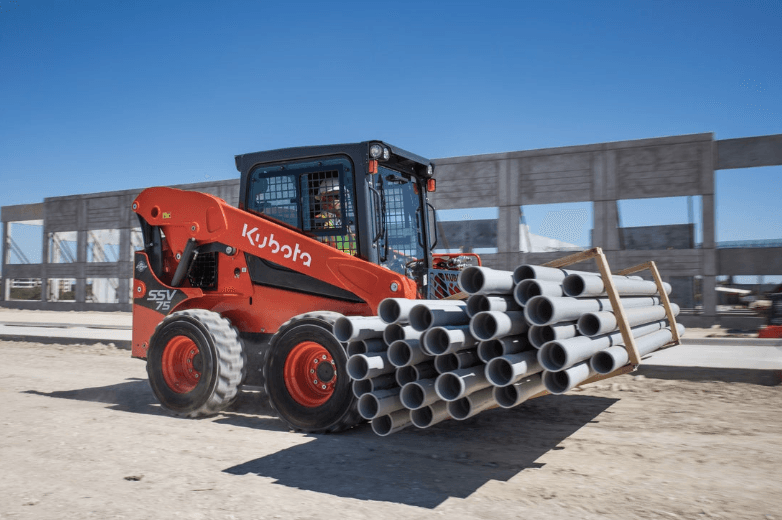Skid Steer moving pipes