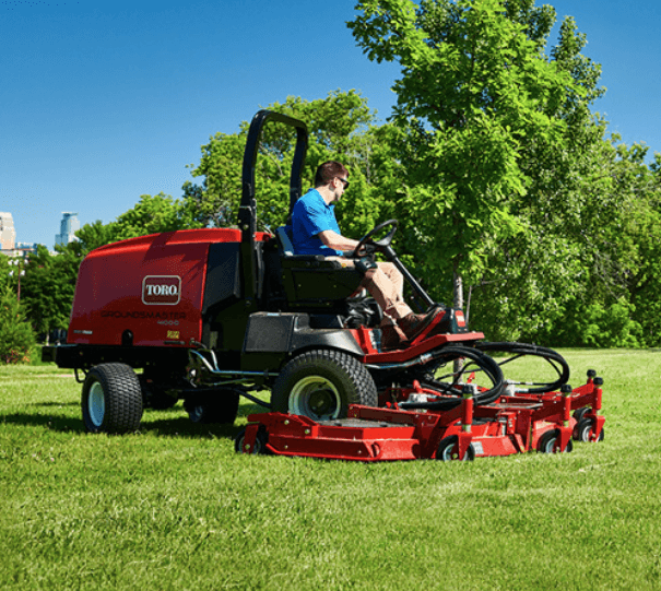 Man mowing lawn