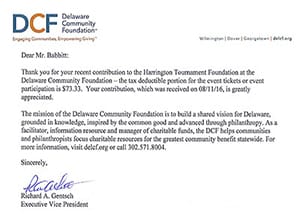 Delaware Community Foundation Donation