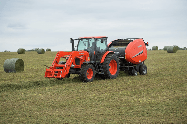 Utility Tractor with bailer attachment